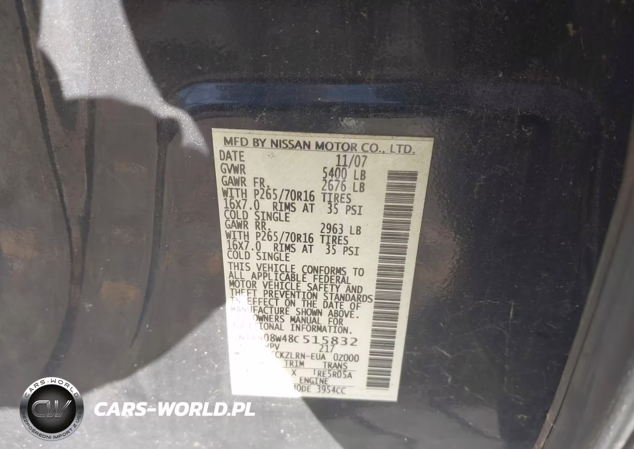 2008 Nissan Xterra S VIN:5N1AN08W48C515832 - 9