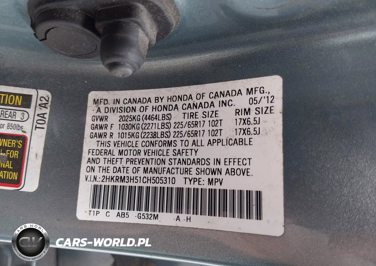 2012 Honda Cr-V Ex VIN:2HKRM3H51CH505310 - 9