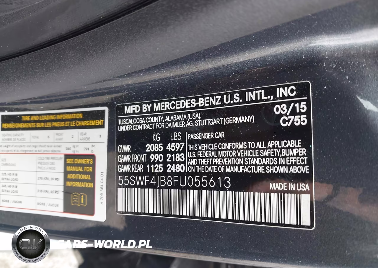 2015 Mercedes-Benz C 300 VIN:55SWF4JB8FU055613 - 9