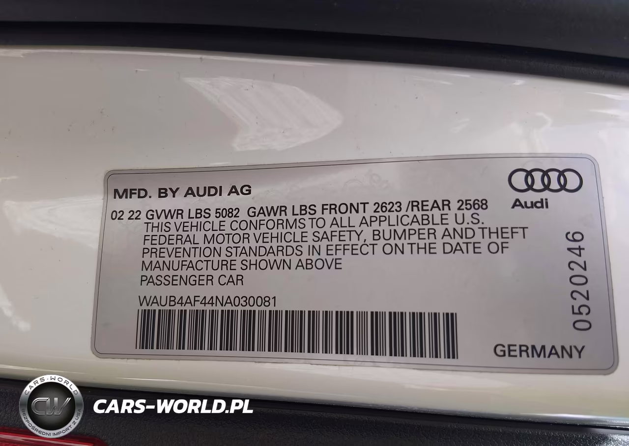 2022 Audi S4 Premium Plus Tfsi Quattro Tiptronic VIN:WAUB4AF44NA030081 - 9