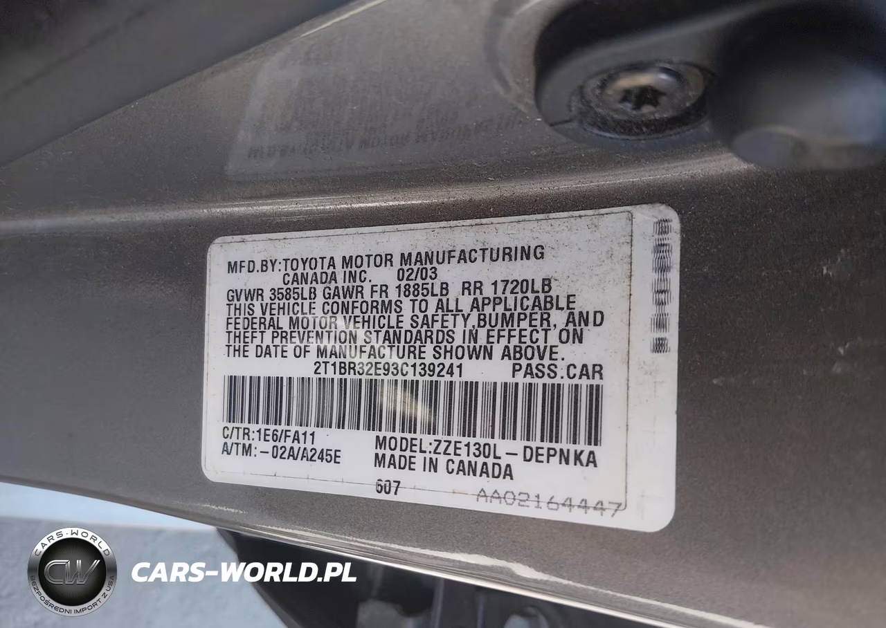 2003 Toyota Corolla Le VIN:2T1BR32E93C139241 - 9