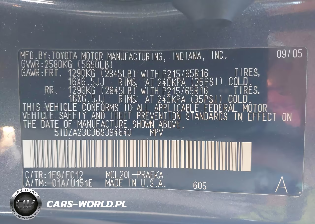 2006 Toyota Sienna Le VIN:5TDZA23C36S394640 - 9