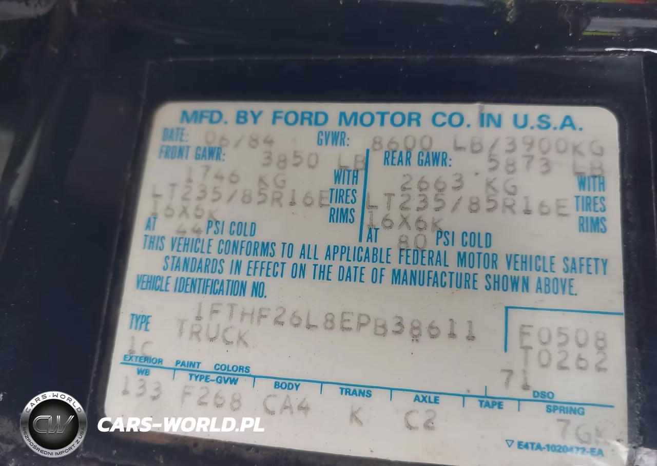 1984 Ford F250 VIN:1FTHF26L8EPB38611 - 9