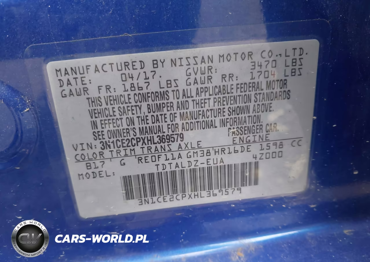 2017 Nissan Versa Note Sv VIN:3N1CE2CPXHL369579 - 9