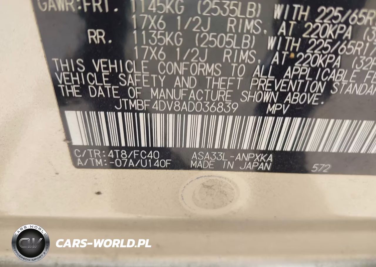 2010 Toyota Rav4 VIN:JTMBF4DV8AD036839 - 9