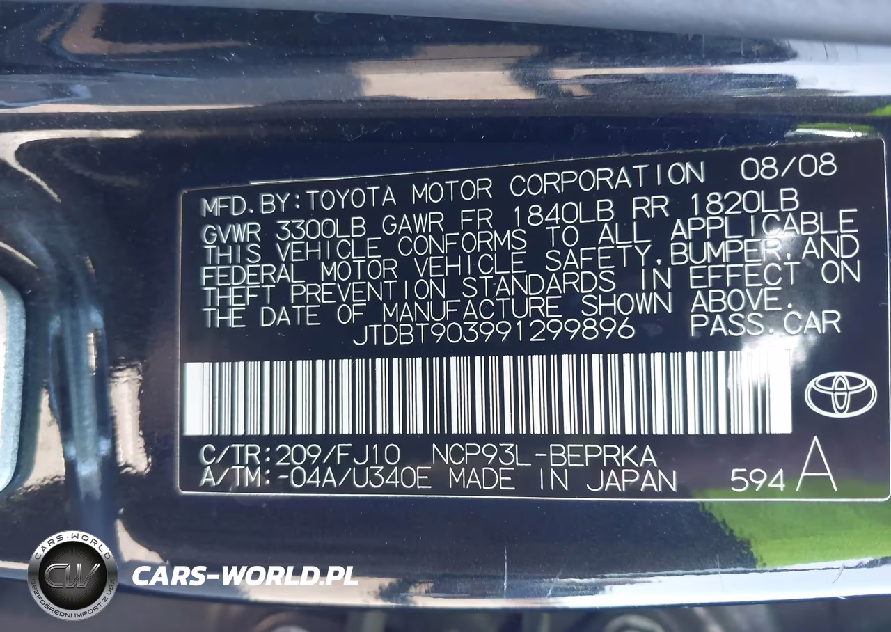 2009 Toyota Yaris VIN:JTDBT903991299896 - 9