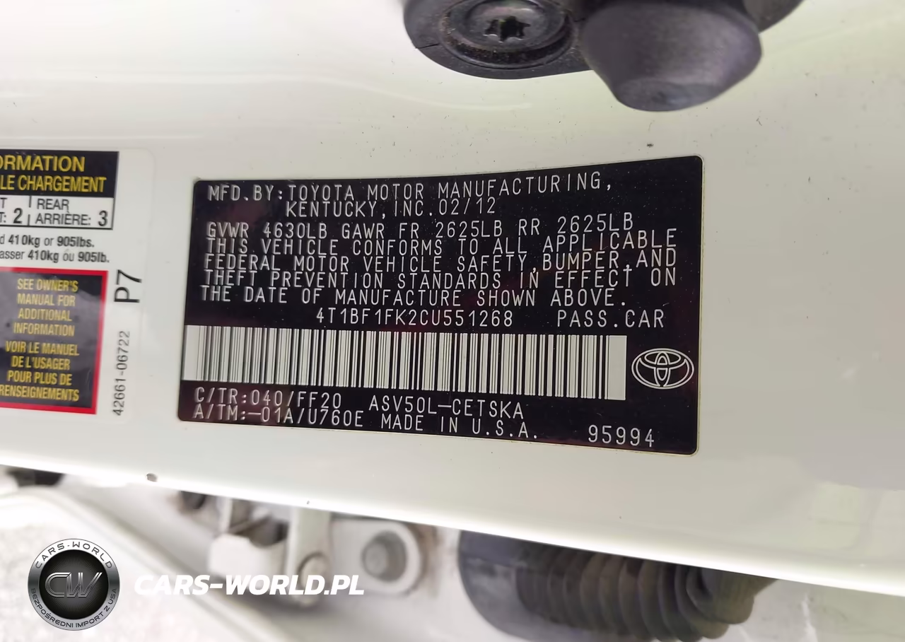 2012 Toyota Camry Se VIN:4T1BF1FK2CU551268 - 9