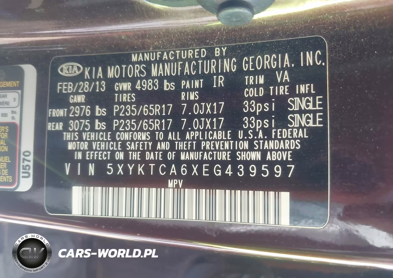 2014 Kia Sorento Lx VIN:5XYKTCA6XEG439597 - 9