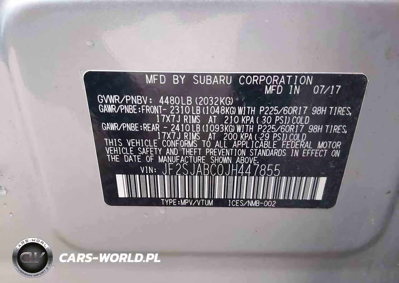 2018 Subaru Forester 2.5I VIN:JF2SJABC0JH447855 - 9