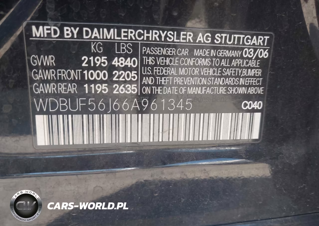 2006 Mercedes-Benz E 350 VIN:WDBUF56J66A961345 - 9