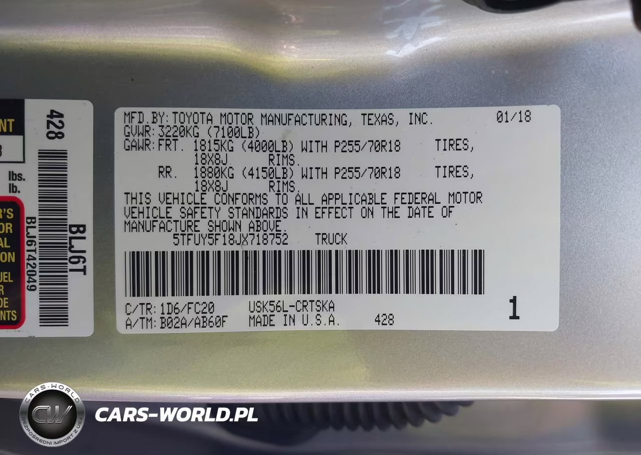 2018 Toyota Tundra Sr5 5.7L V8 VIN:5TFUY5F18JX718752 - 9