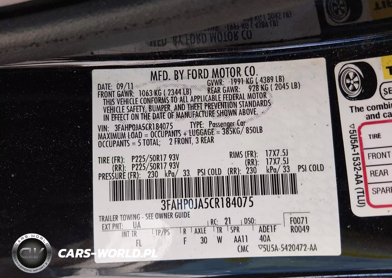 2012 Ford Fusion Sel VIN:3FAHP0JA5CR184075 - 9