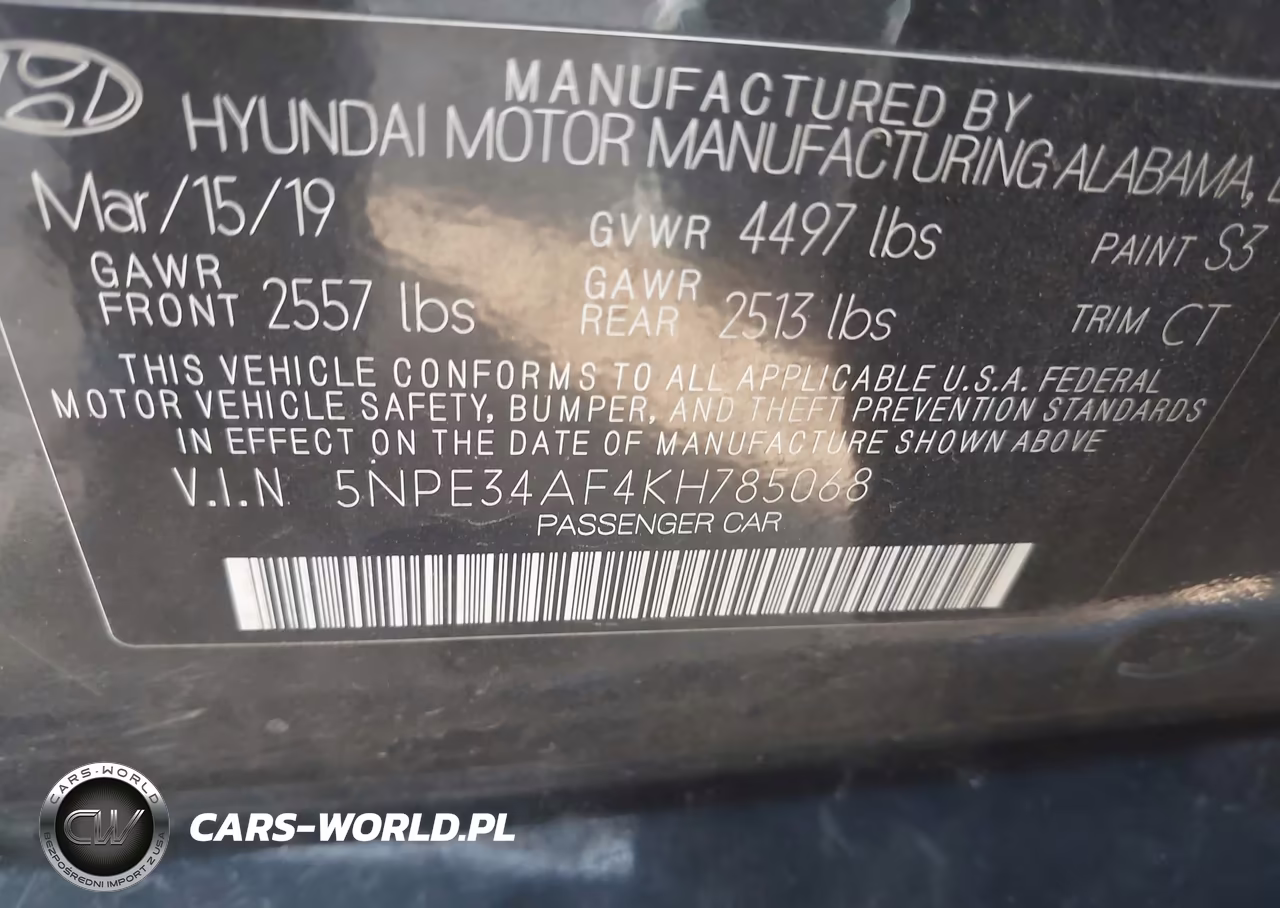 2019 Hyundai Sonata Sel VIN:5NPE34AF4KH785068 - 9