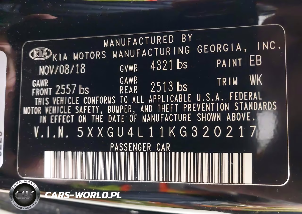 2019 Kia Optima Ex VIN:5XXGU4L11KG320217 - 9