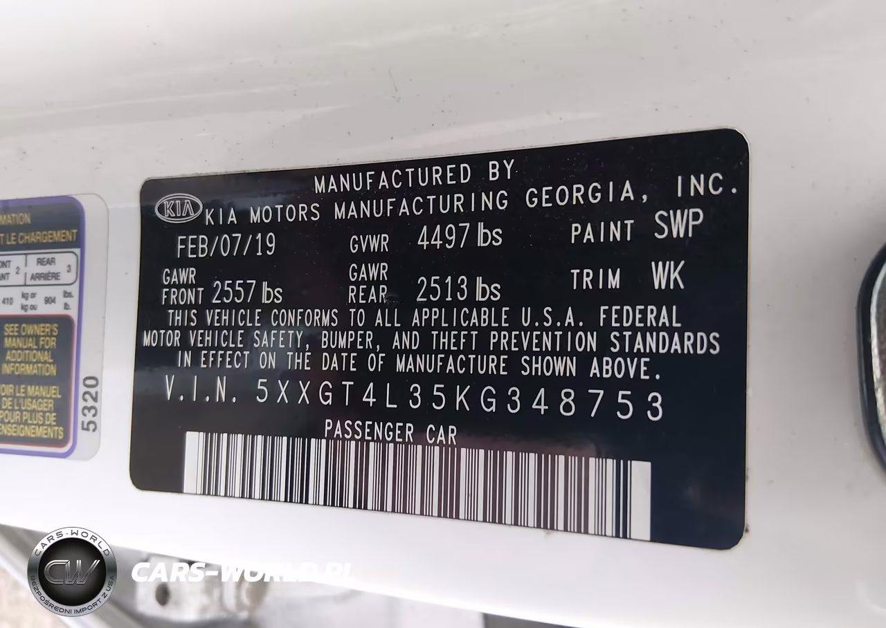 2019 Kia Optima S VIN:5XXGT4L35KG348753 - 9