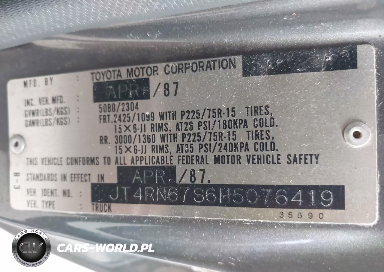 1987 Toyota Pickup Xtracab Rn67 Sr5 VIN:JT4RN67S6H5076419 - 9
