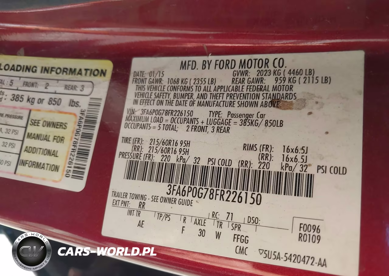 2015 Ford Fusion S VIN:3FA6P0G78FR226150 - 9