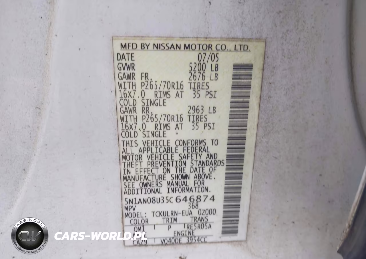 2005 Nissan Xterra S VIN:5N1AN08U35C646874 - 9