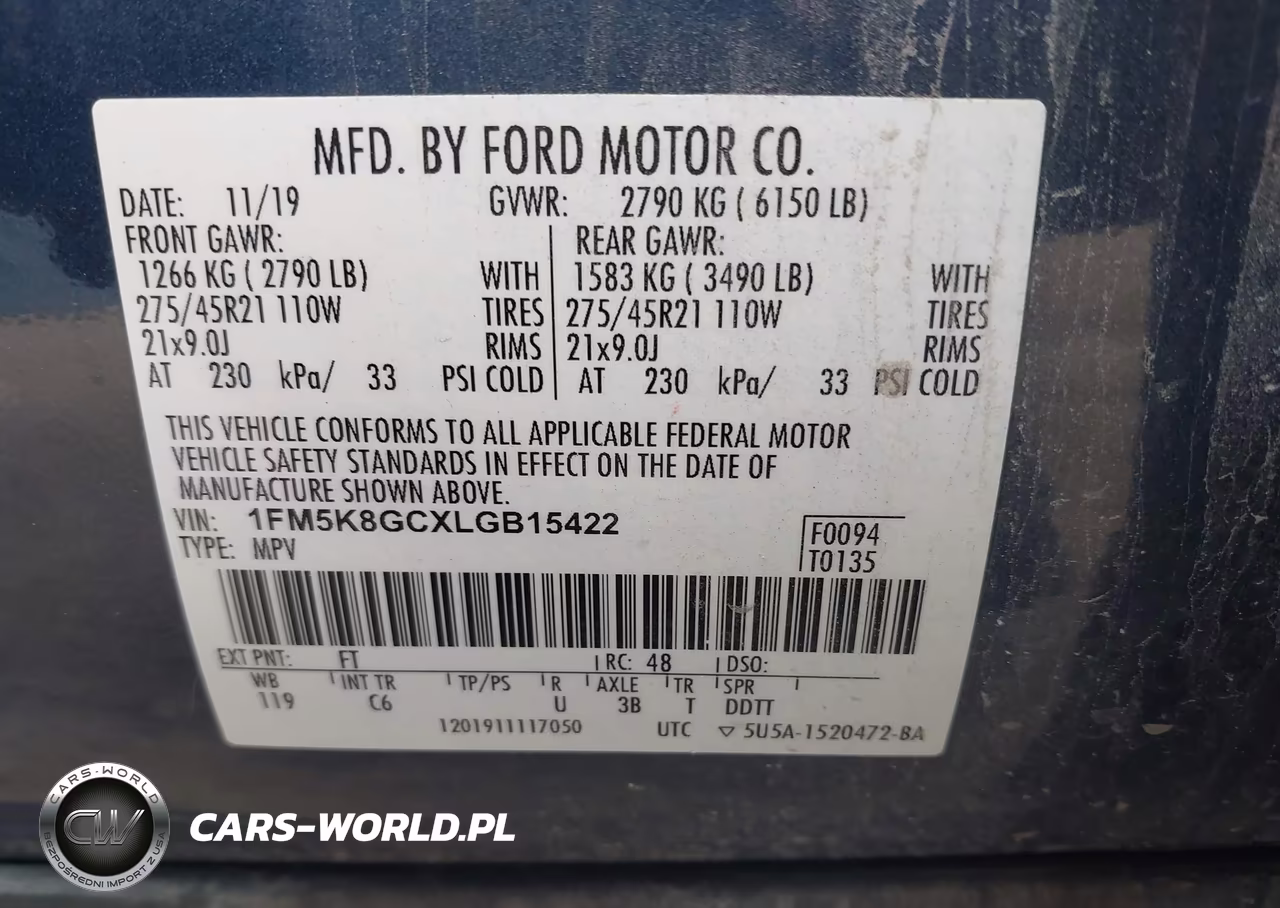 2020 Ford Explorer St VIN:1FM5K8GCXLGB15422 - 9