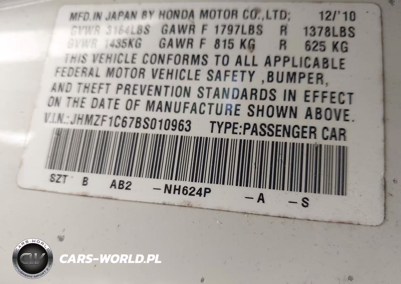 2011 Honda Cr-Z Ex VIN:JHMZF1C67BS010963 - 9