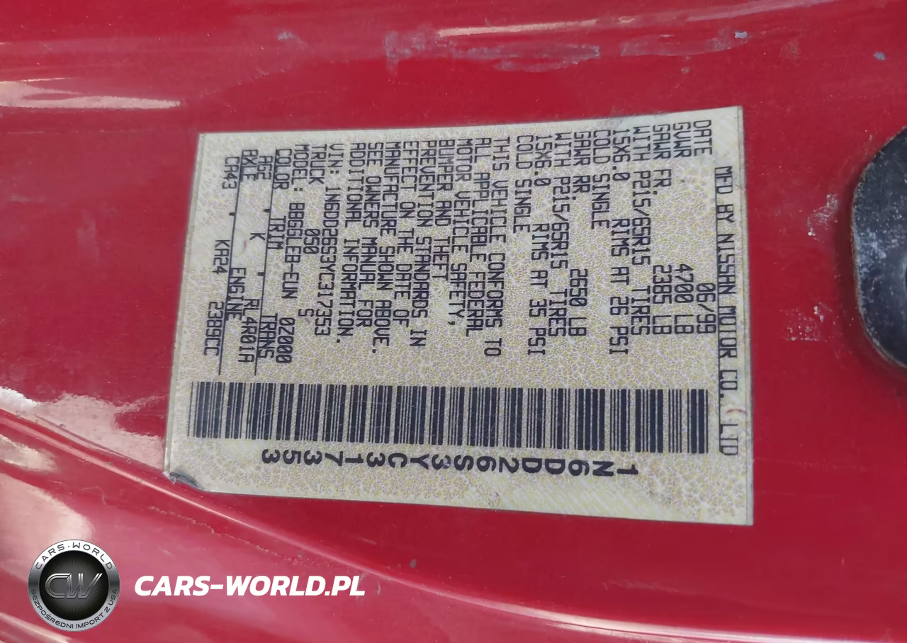 2000 Nissan Frontier Xe VIN:1N6DD26S3YC317353 - 9