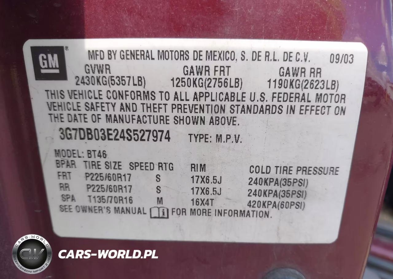 2004 Pontiac Aztek VIN:3G7DB03E24S527974 - 9