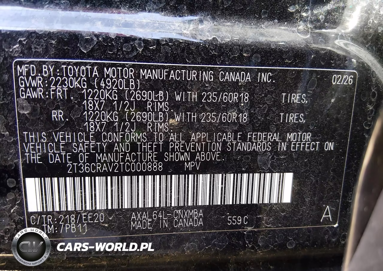 2026 Toyota Rav4 Xle Premium VIN:2T36CRAV2TC000888 - 9