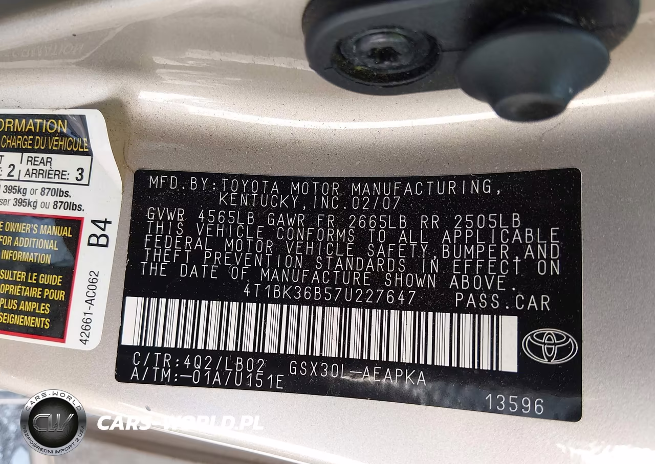 2007 Toyota Avalon Limited VIN:4T1BK36B57U227647 - 9