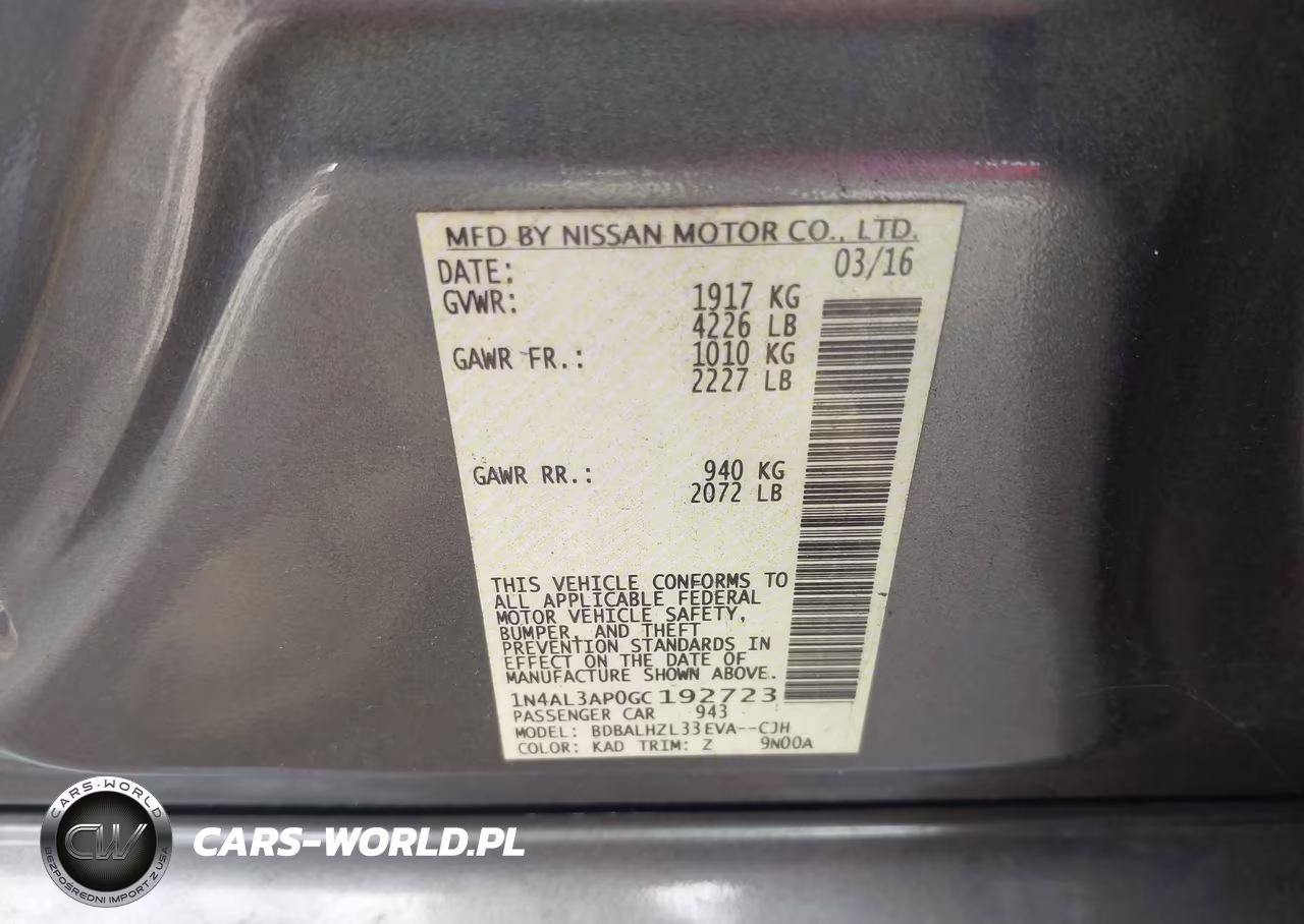 2016 Nissan Altima 2.5 Sr VIN:1N4AL3AP0GC192723 - 9