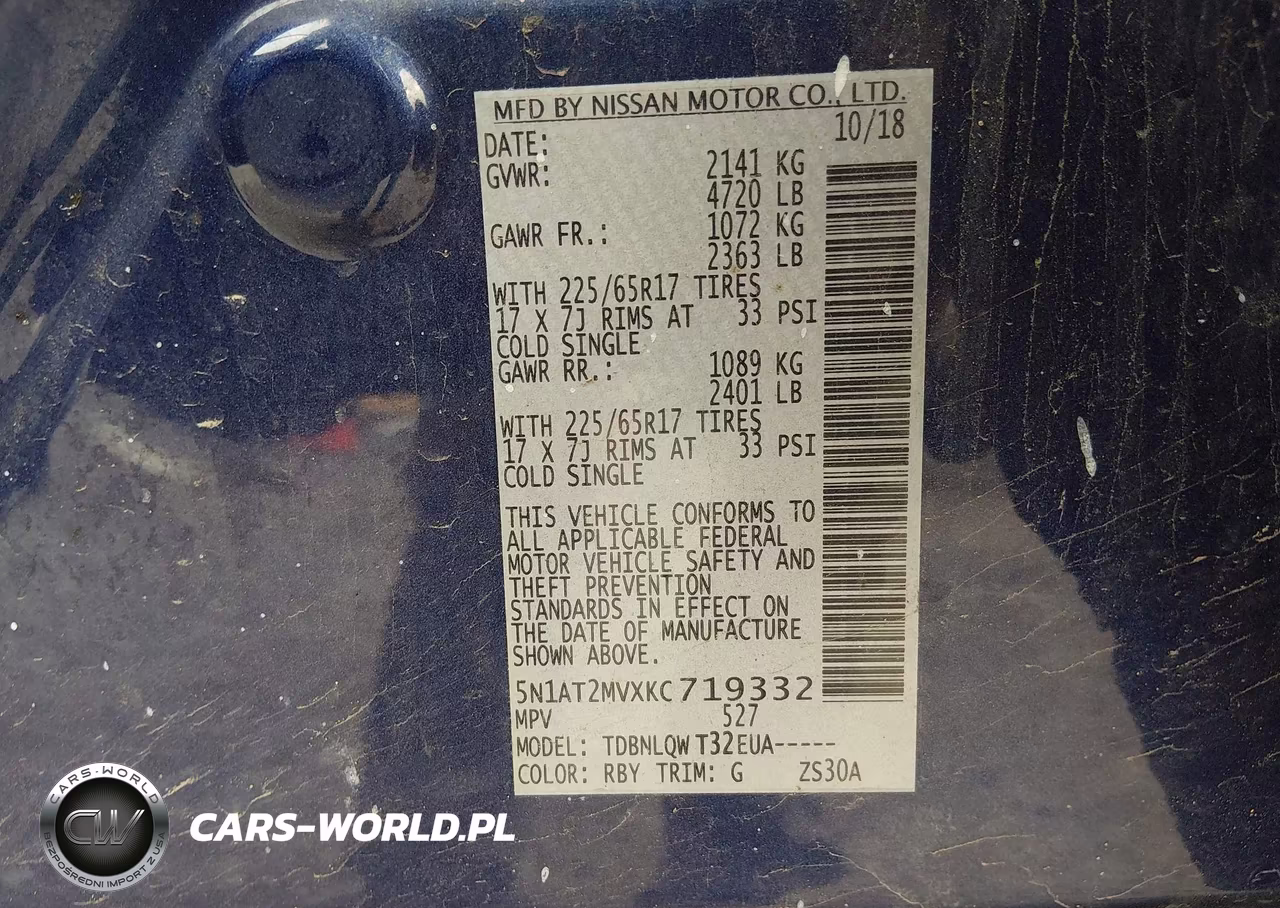 2019 Nissan Rogue Sv VIN:5N1AT2MVXKC719332 - 9
