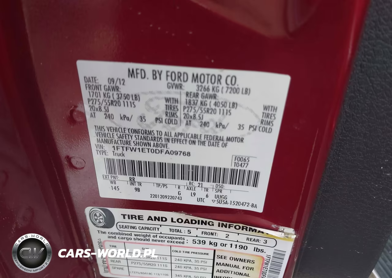 2013 Ford F-150 Platinum VIN:1FTFW1ET0DFA09768 - 9