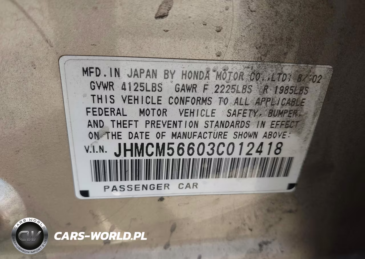 2003 Honda Accord 2.4 Ex VIN:JHMCM56603C012418 - 9