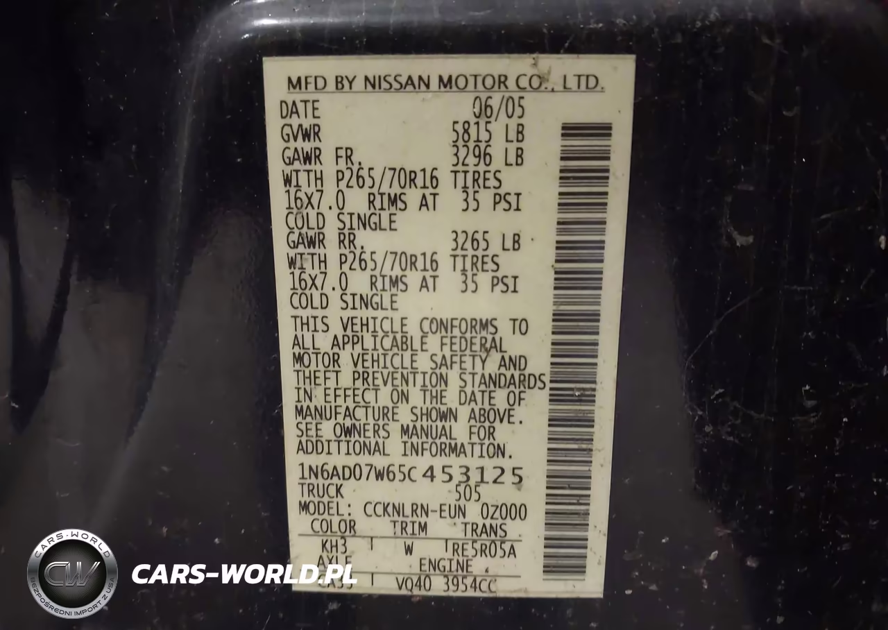 2005 Nissan Frontier Se VIN:1N6AD07W65C453125 - 9