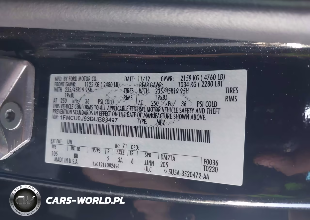 2013 Ford Escape Titanium VIN:1FMCU0J93DUB83497 - 9