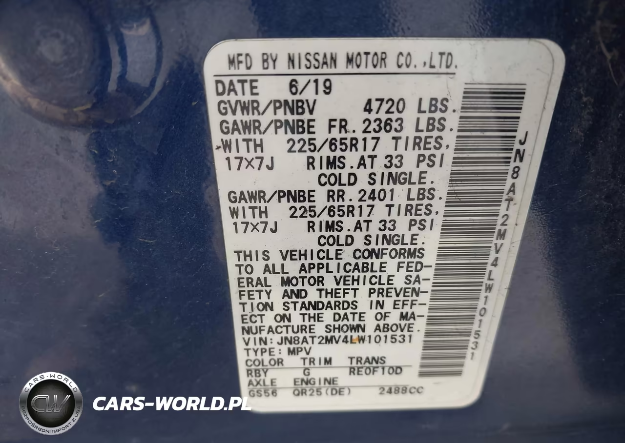 2020 Nissan Rogue Sv Intelligent Awd VIN:JN8AT2MV4LW101531 - 9