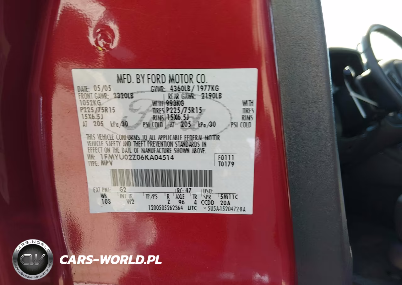 2006 Ford Escape VIN:1FMYU02Z06KA04514 - 9