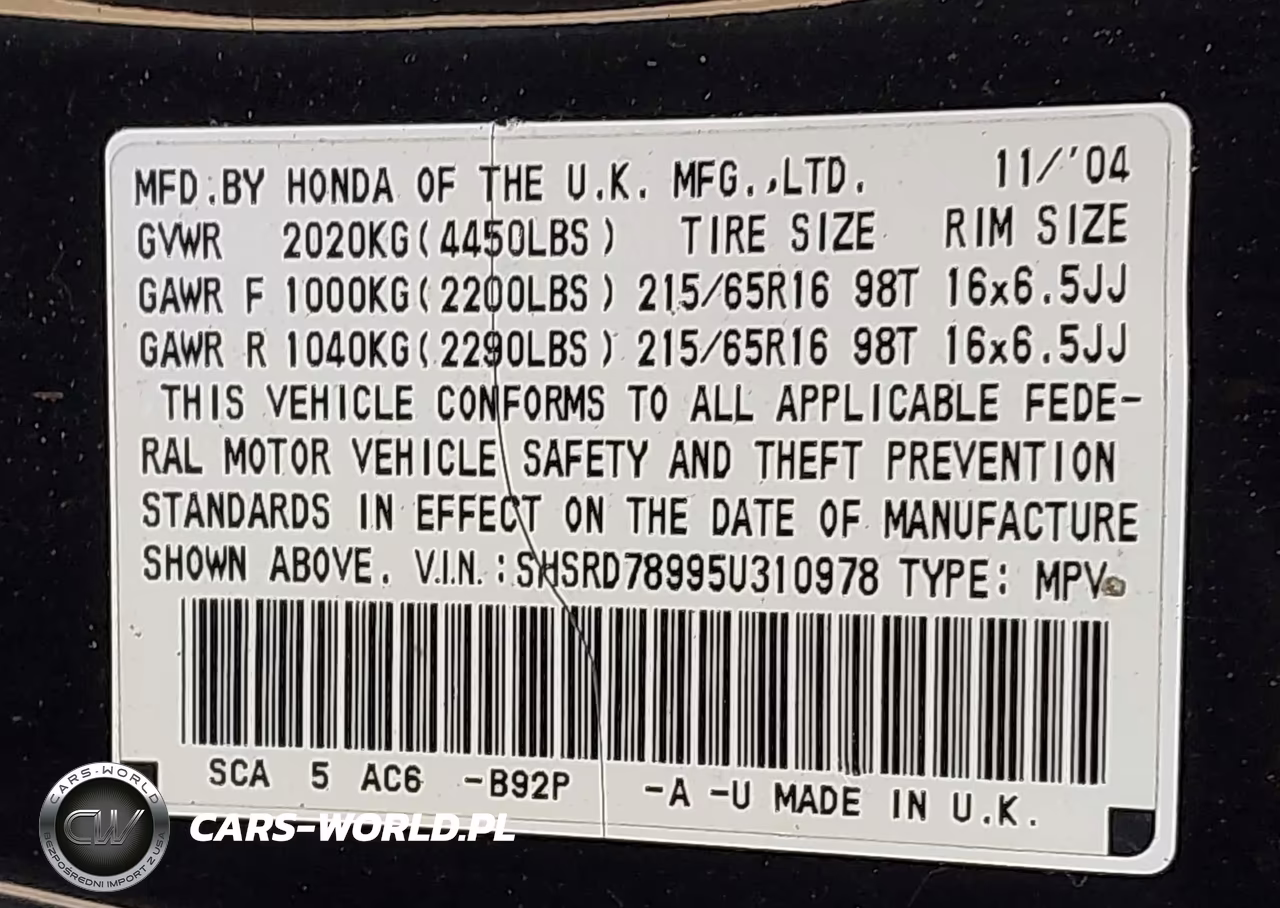 2005 Honda Cr-V Se VIN:SHSRD78995U310978 - 9