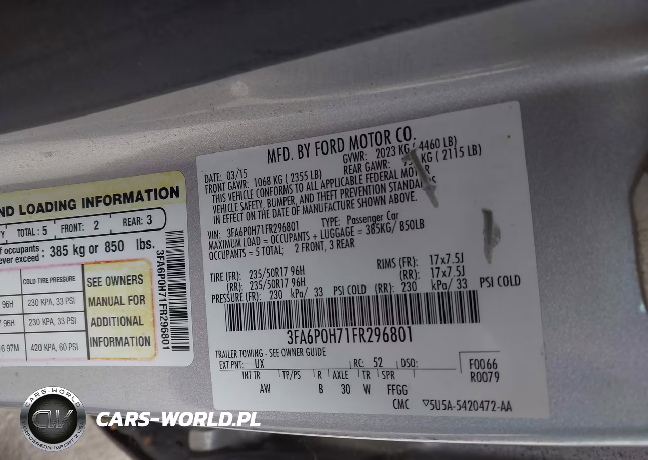 2015 Ford Fusion Se VIN:3FA6P0H71FR296801 - 9