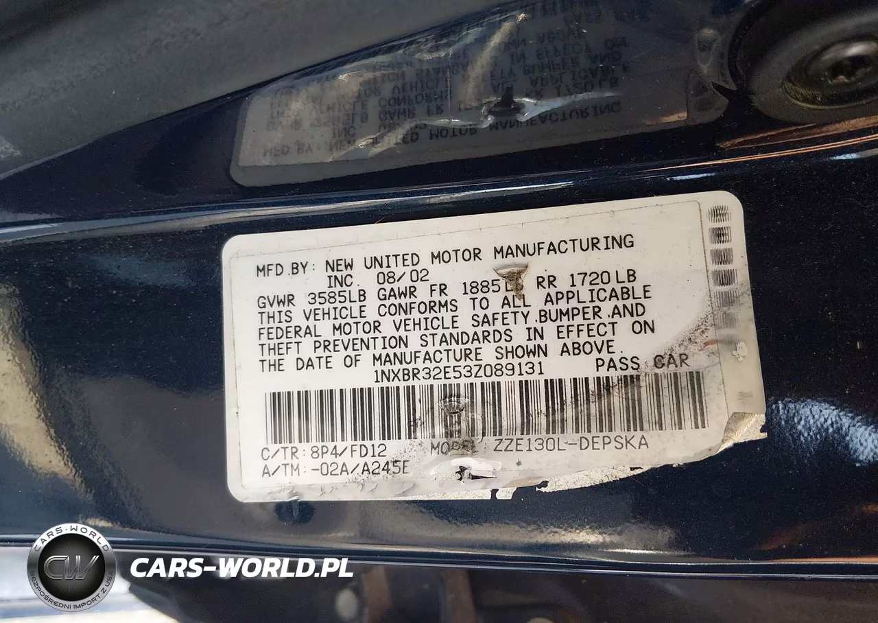 2003 Toyota Corolla VIN:1NXBR32E53Z089131 - 9