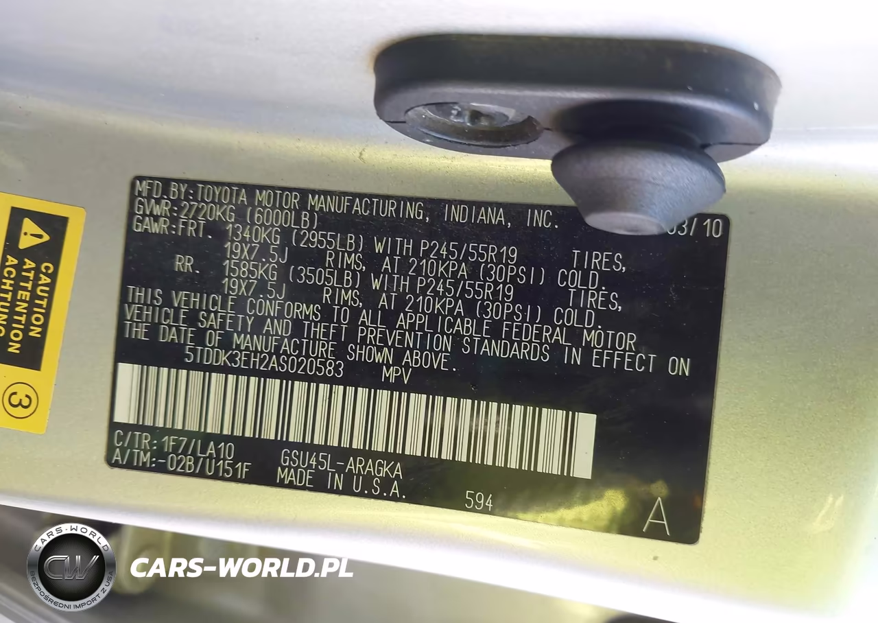 2010 Toyota Highlander Limited V6 VIN:5TDDK3EH2AS020583 - 9