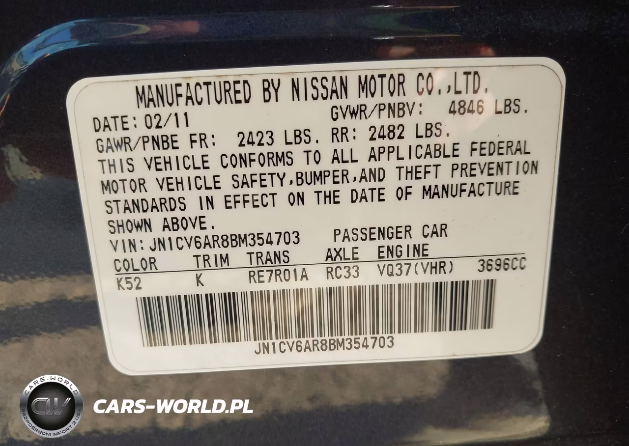 2011 Infiniti G37X VIN:JN1CV6AR8BM354703 - 9