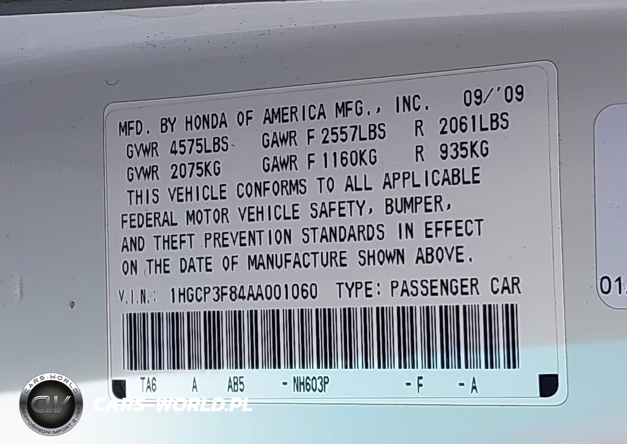 2010 Honda Accord 3.5 Ex-L VIN:1HGCP3F84AA001060 - 9