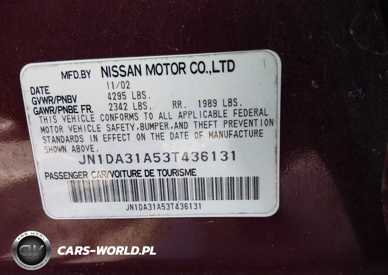 2003 Nissan Maxima Gle VIN:JN1DA31A53T436131 - 9