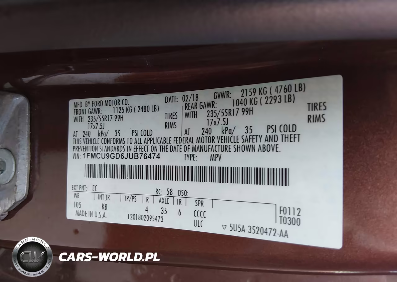 2018 Ford Escape Se VIN:1FMCU9GD6JUB76474 - 9