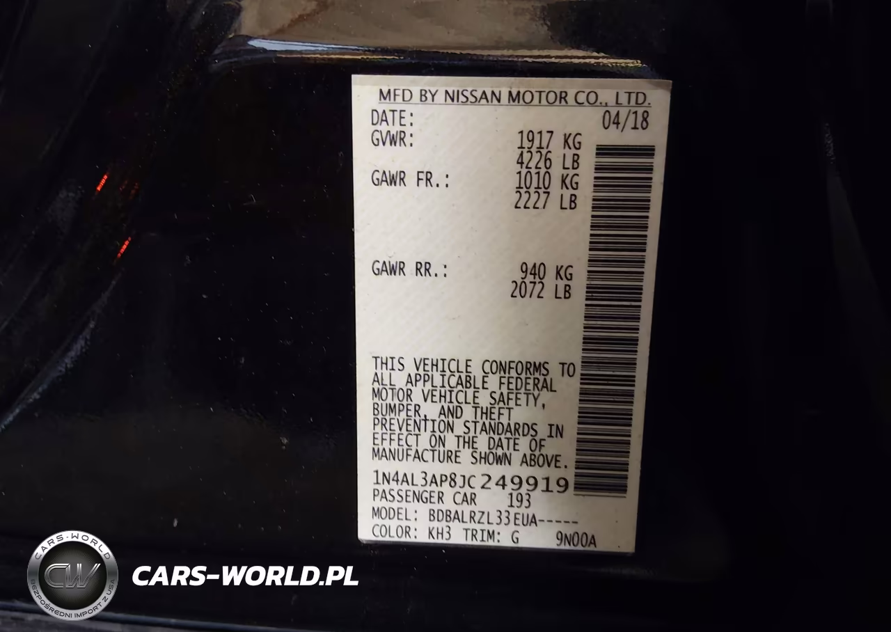 2018 Nissan Altima 2.5 Sl VIN:1N4AL3AP8JC249919 - 9