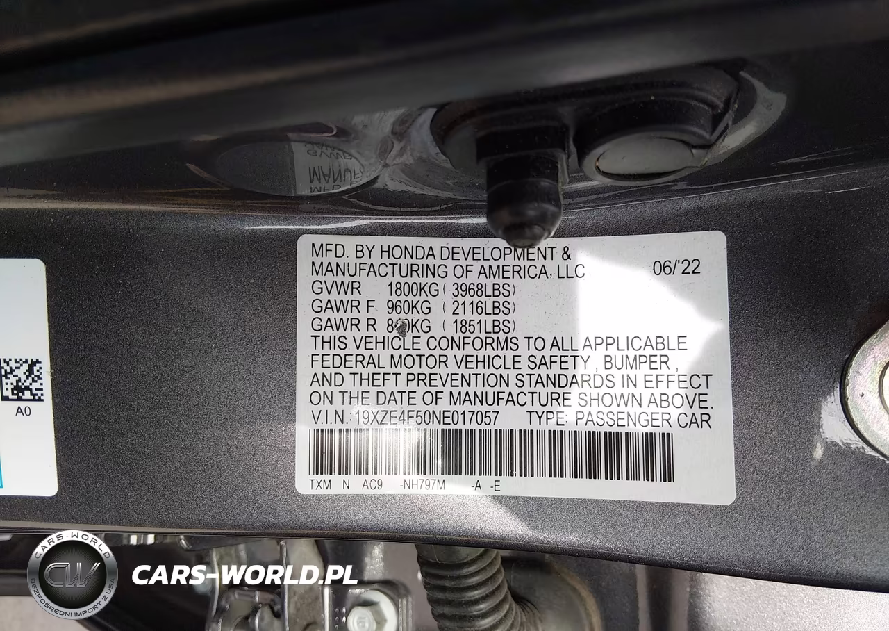 2022 Honda Insight Ex VIN:19XZE4F50NE017057 - 9