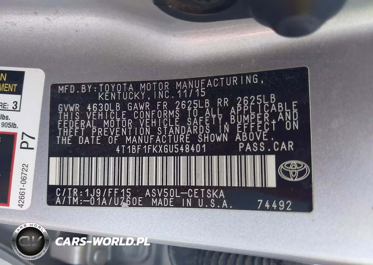 2016 Toyota Camry Se VIN:4T1BF1FKXGU548401 - 9