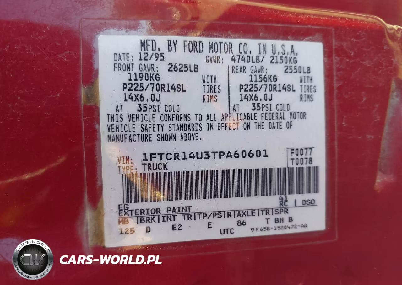 1996 Ford Ranger Super Cab VIN:1FTCR14U3TPA60601 - 9