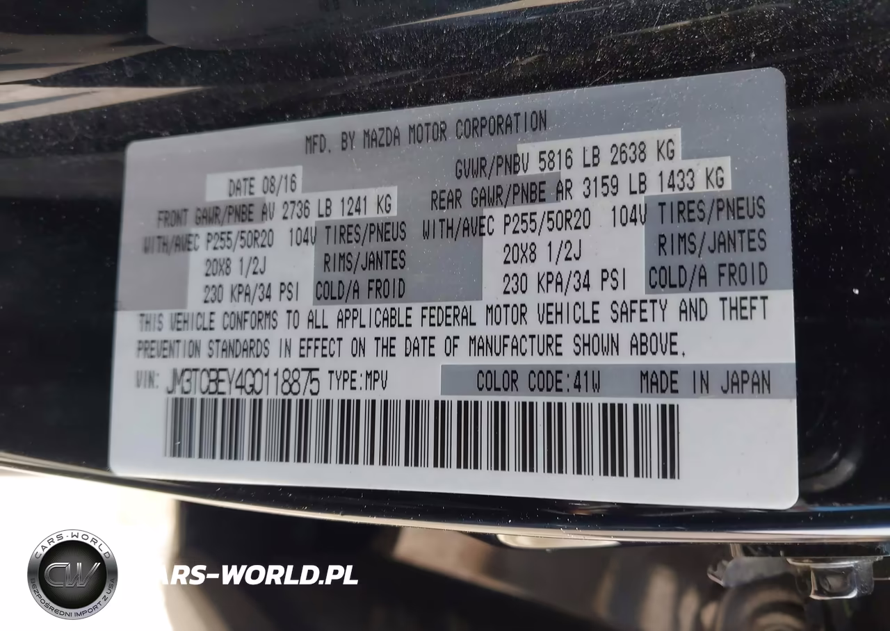 2016 Mazda Cx-9 Signature VIN:JM3TCBEY4G0118875 - 9