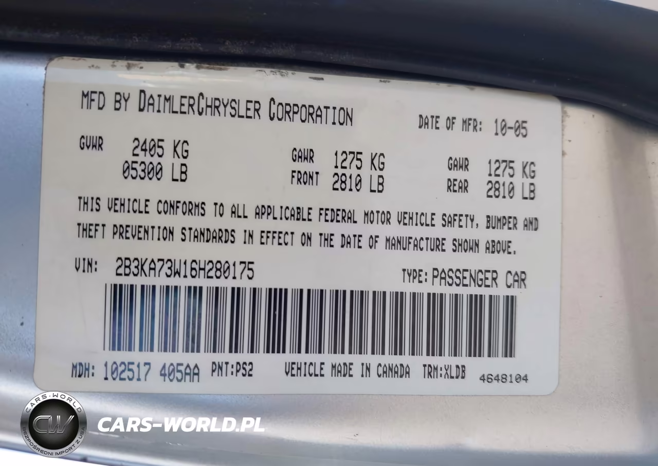 2006 Dodge Charger Srt8 VIN:2B3KA73W16H280175 - 9